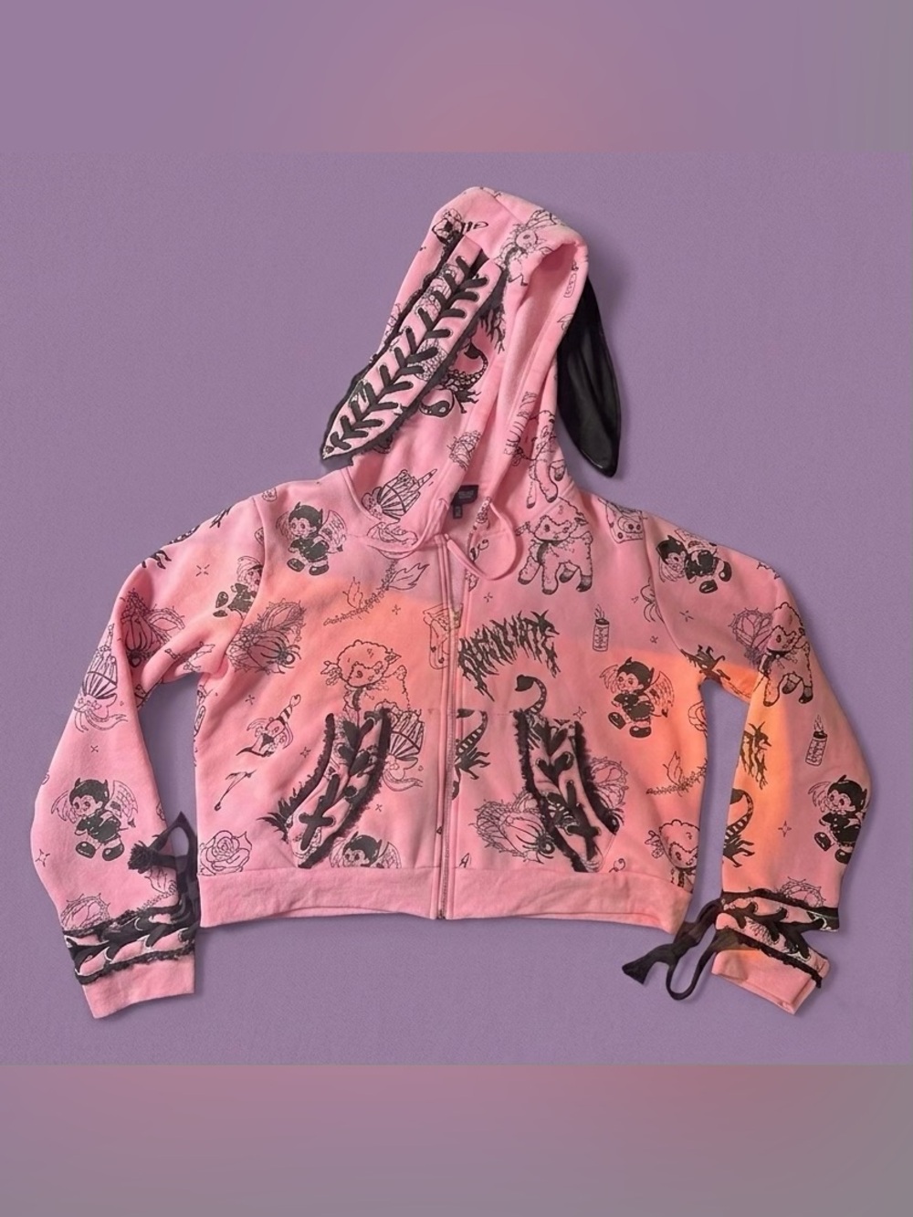 Dolls Kill x Current Mood - Babe Breaking Tradition Bunny Ear Jacket
